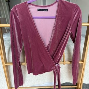 Abercrombie & Fitch velvet wrap crop top